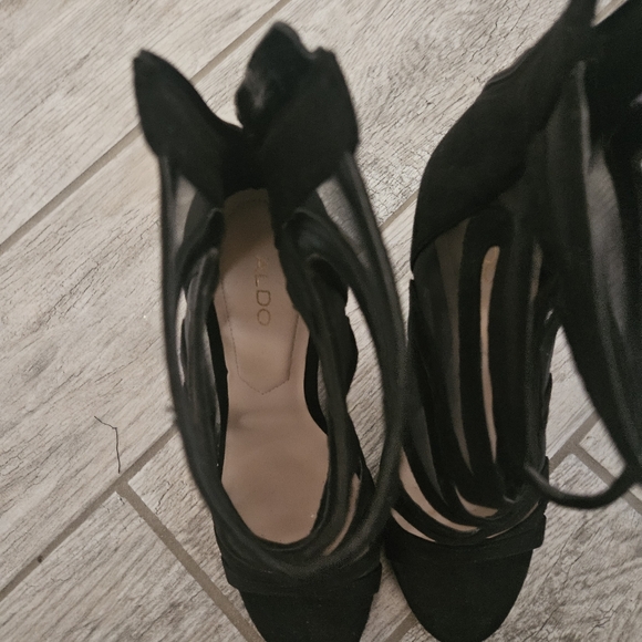 ALDO coppolino gladiator black mesh high heels - Picture 6 of 7